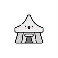 A cute little tent icon with a smile vector