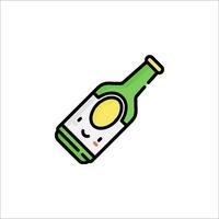 A bottle of beer with a smiley face on it vector