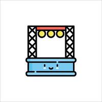 A cartoon character is standing in front of a stage vector