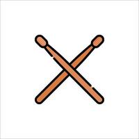 Two crossed sticks icon on white background vector