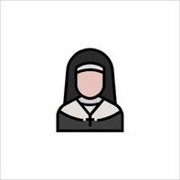 A nun icon on a white background vector