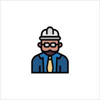 A man in a hard hat and glasses vector