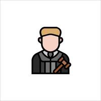 A judge with a hammer icon vector