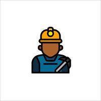 A man in a hard hat holding a hammer vector