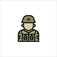 A soldier icon in a flat style vector