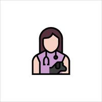 A woman with a cat icon on a white background vector