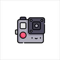 A camera icon with a smiley face vector