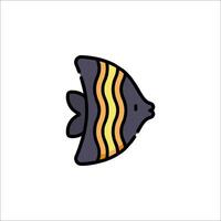 A fish with a yellow and black stripe on its head vector