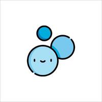 A blue and white logo with two circles vector