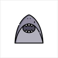 A cartoon shark with its mouth open vector