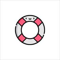 A life preserver with a smiley face on it vector