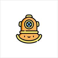 A cartoon diver helmet with a smile on it vector