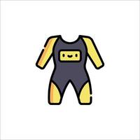 A cartoon suit with a yellow and black design vector