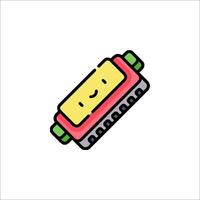 A colorful harmonica icon on a white background vector
