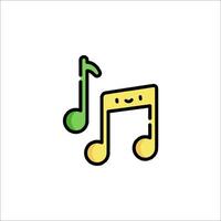 A cartoon music note with a smiley face vector