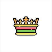 A crown icon with three crosses on it vector