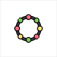A colorful ring with many different colored balls inside vector