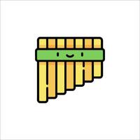 A cartoon pan flute with a smiley face vector
