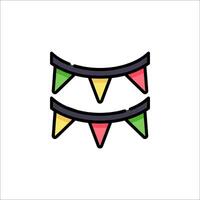 A colorful banner with two flags on it vector