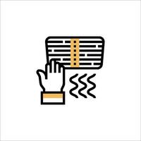Hand with a box icon on white background vector
