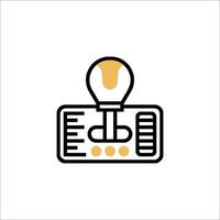A light bulb is sitting on top of a piece of paper vector