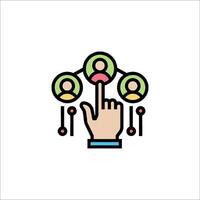 A hand pointing to a group of people vector