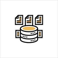 A black and gold icon of a stack of paper vector