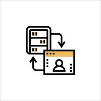 A file server icon with a person in the middle vector