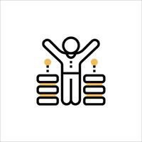 A man with a stack of money and a light bulb vector