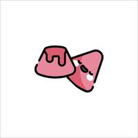 A pink jelly bean with a heart on it vector