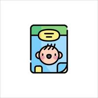 A baby is in a book icon vector