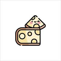 A piece of cheese with a face on it vector