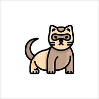 A cartoon cat with a mask on its face vector