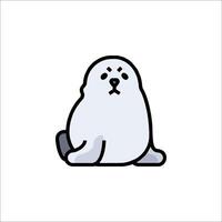 A seal sitting on a white background vector