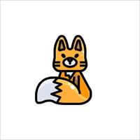 A cartoon fox sitting on a white background vector