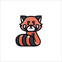 A red panda is sitting on a white background vector
