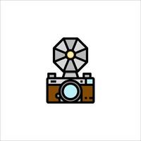 A camera icon with a light on top vector