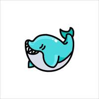 A cartoon whale with a smile on its face vector