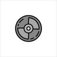 A black and white illustration of a disk vector