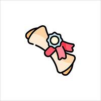 A diploma icon with a ribbon and a bow vector