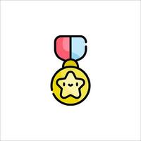 A medal with a star on it vector