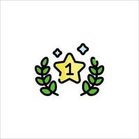 A star and laurel wreath icon vector
