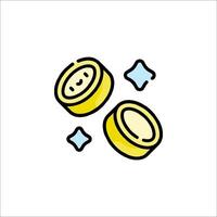 Two coins with stars on them, with a star on top vector