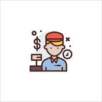 A man in a red cap and a dollar sign vector