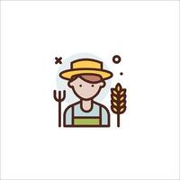 A farmer with a hat and a pitchfork vector