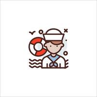 A sailor icon with a life preserver vector