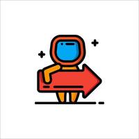 An astronaut holding an arrow icon vector