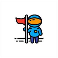 Astronaut with flag icon vector