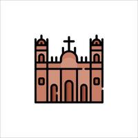A church icon in a line style vector
