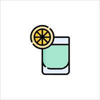 A lemonade drink icon with a slice of lemon vector